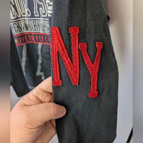 VTG Y2K AVIREX Men Long Sleeve Shirt Size XL Black Streetwear Baggy Loose Fit - Picture 7 of 12